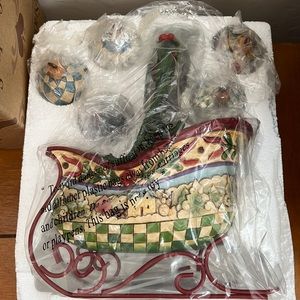Jim Shore Ornament and Sleigh Figurines